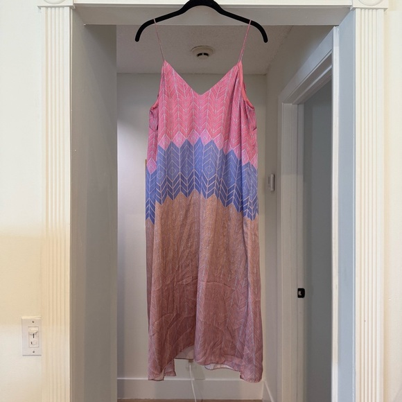 Nomad Morgan Carper Chevron Purple Slip Dress Sz Large Anthropologie Dainty - Picture 10 of 11